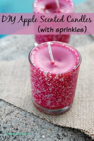 Easy Apple Scented Candles with Sprinkles