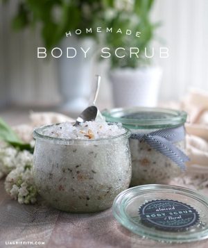 Homemade Almond and Floral Body Scrub