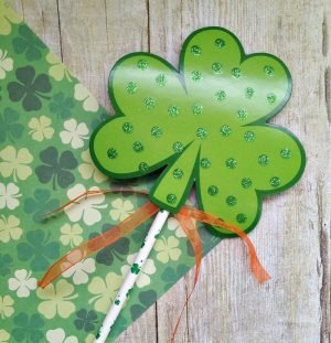 Shamrock Crafts for Kids Leprechaun Wands