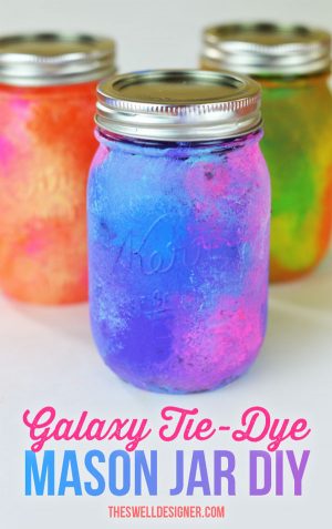 Tie Dye Galaxy Art Mason Jars DIY