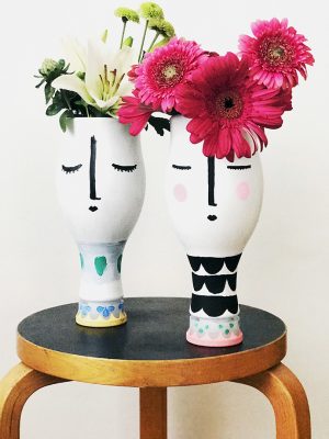 Upcycled Almond Milk Bottle Dolls Vases