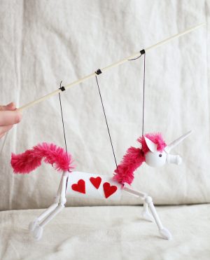 Valentines Day Unicorn Puppet