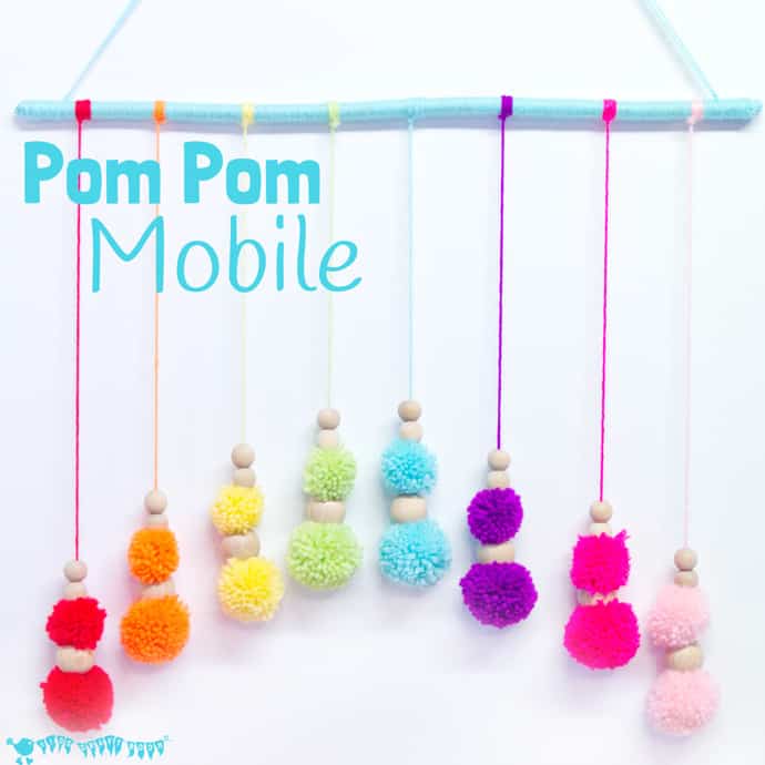 How to Make a Pom Pom Mobile Square for Kids | Ann Inspired