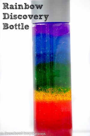 Make Your Own Rainbow Discovery Bottle for Preschoolers