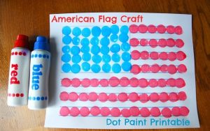 American Flag Craft with Dot Paints
