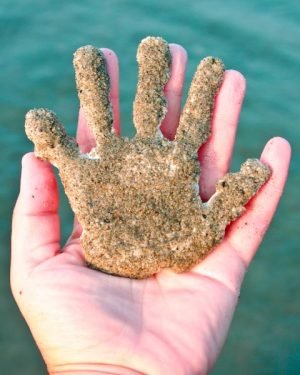 Beach Craft Make a Sandy Handprint Keepsake