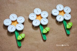 Button Clothespin Daisy Flowers