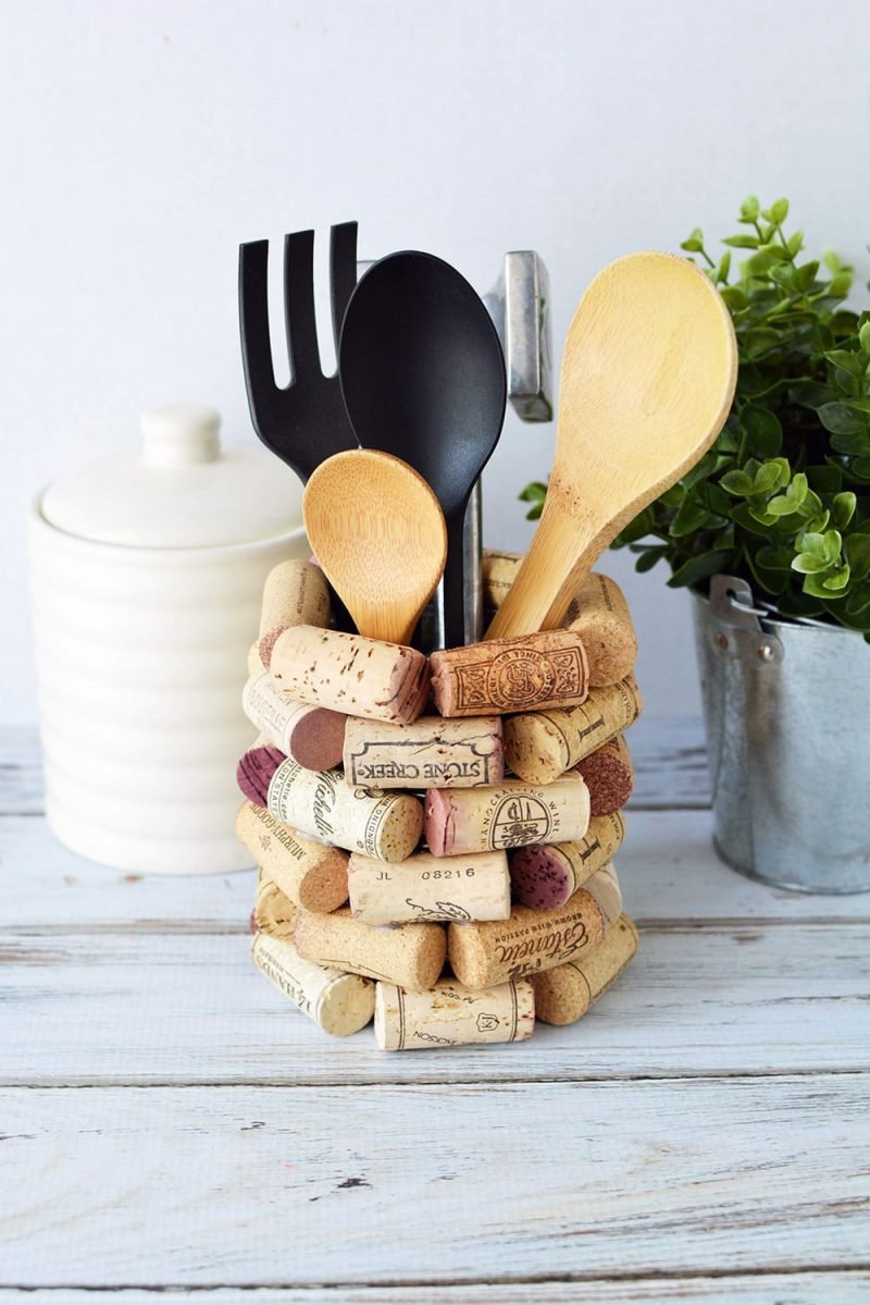 Cork DIY Kitchen Utensil Holder Ann Inspired