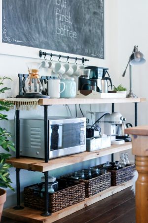 DIY Black Pipe Coffee Bar Station