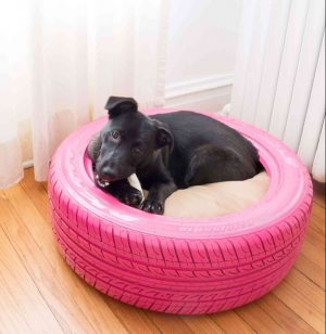 DIY Dog Bed from a Recycled Tire