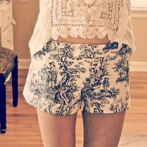 DIY Printed Victorian Shorts
