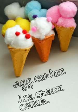 Egg Carton Ice Cream Cones Fun Crafts