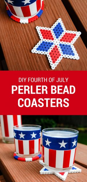 Fourth of July Kids Crafts Perler Bead DIY Coasters