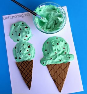 Puffy Paint Ice Cream Cones Craft for Kids