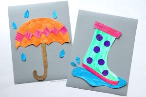 Rainy Day Umbrella Rain Boot Craft