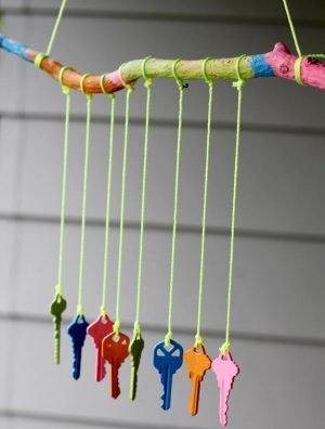 Recycled Crafts for Kids DIY Key Wind Chime