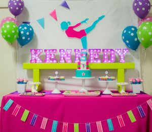 Bright and Colorful Gymnastics Birthday Party