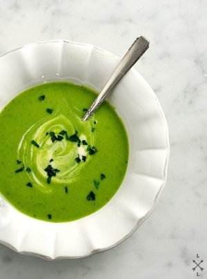 Green Garabanzo Leek Soup
