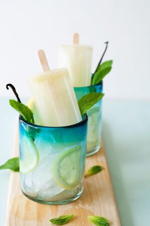 Vanilla Mint Lemonade Popsicles