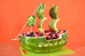 Carve a Watermelon Into a Pirate Ship Party Food