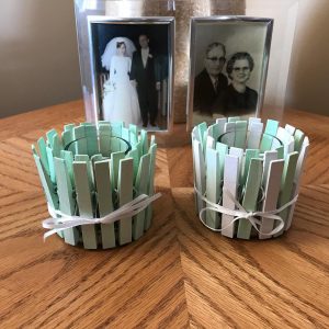 Quick Last Minute Easy Handmade Candle Stand from String and Clothespin