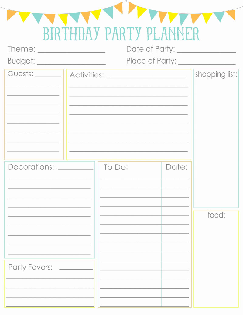 Birthday Party Planner Printable Ann Inspired