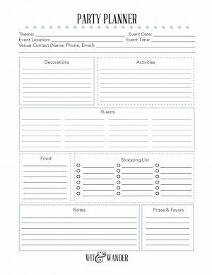 Birthday Party Planner Template