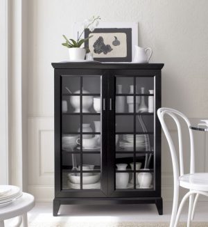 Black Dining Room Storage Cabinet