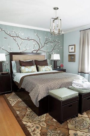 Blue and Brown Master Bedroom