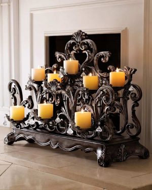 Iron Candle Holders for Fireplace
