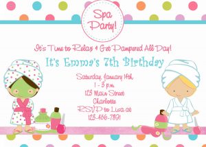 Kids Spa Party Invitations