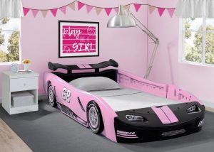 Pink Racing Car Bed