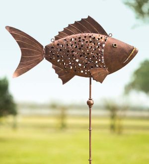 Metal Fish Sculpture Garden