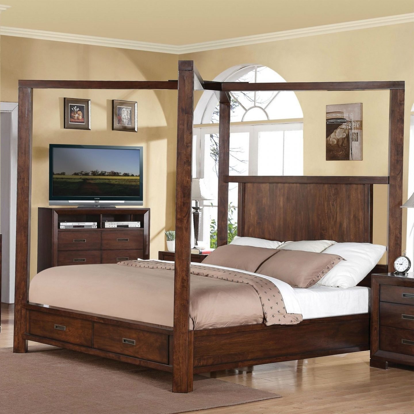 Wood Canopy Bed Frame King Ann Inspired