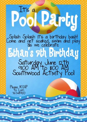 Kid Pool Party Invitation Wording