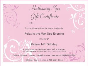 Spa Party Invitations Wording
