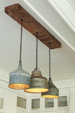 Reclaimed Wood Ceiling Light