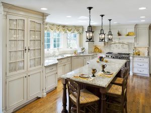 Incredible Farm Country Kitchen With Black Rustic Pendant Ligh