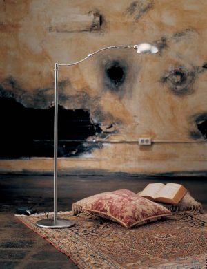 Silver Swing Arm Floor Lamp