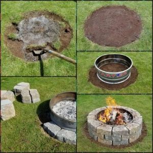 Fire Pits Made Out of Car Rims