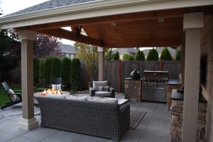 Covered Patio With Fire Pit