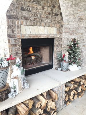 Fireplace Winter Patio